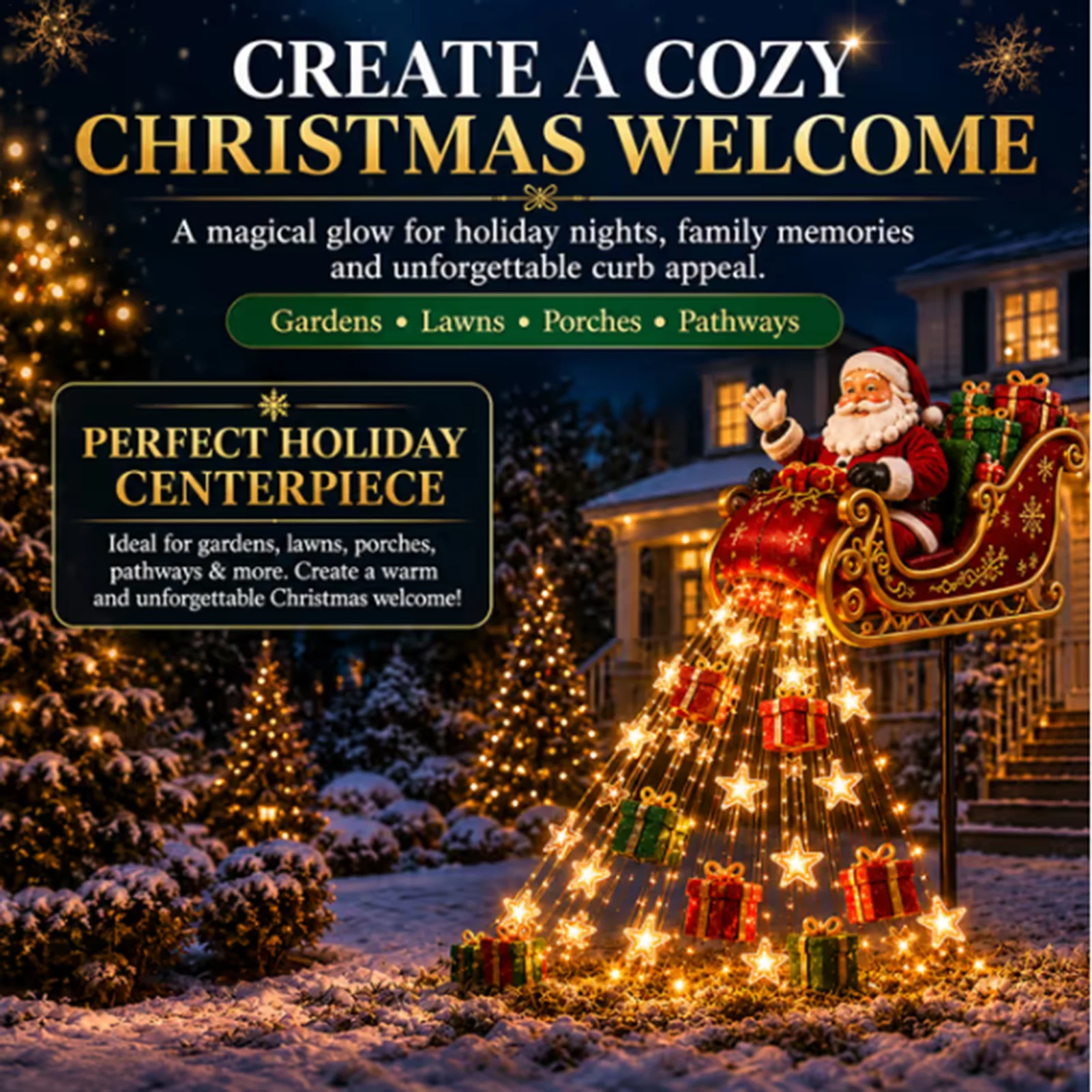 Christmas Lighting Decor Cascading Battery Power Holiday Illumination Christmas Decorations Waterfall Lights for New Year Garden