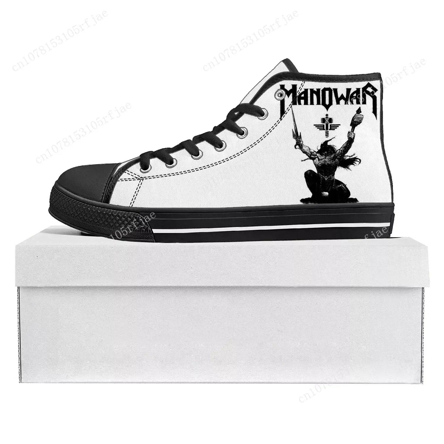 Manowar-Canvas Sneakers personalizados para homens e mulheres, sapatos casuais de casal, alta qualidade, banda, feitos sob encomenda, adolescente, top