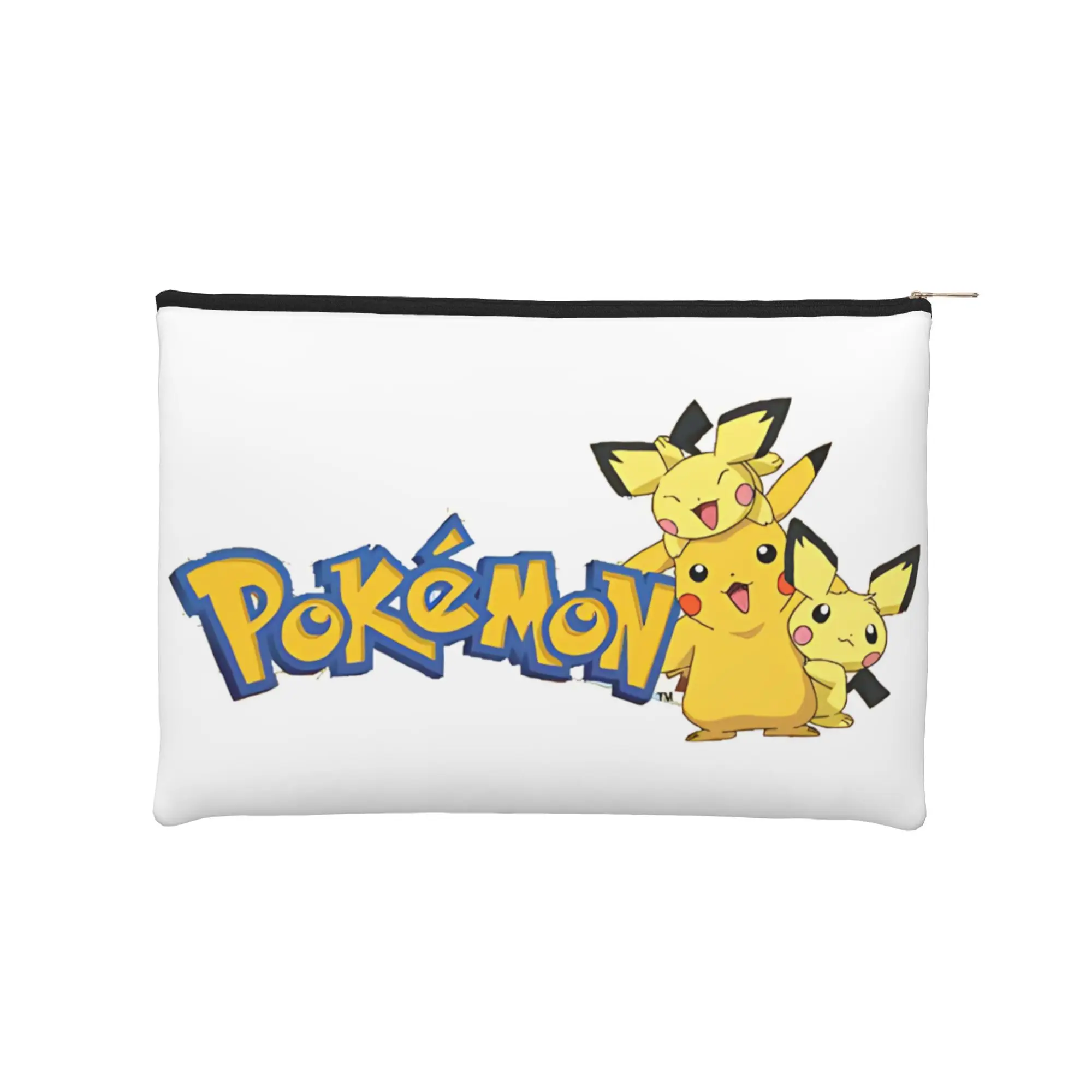 Bolsa elegante y bonita con el logotipo de POKEMON, bolsa de maquillaje, bolsa de aseo con cremallera, bolsa de cosméticos