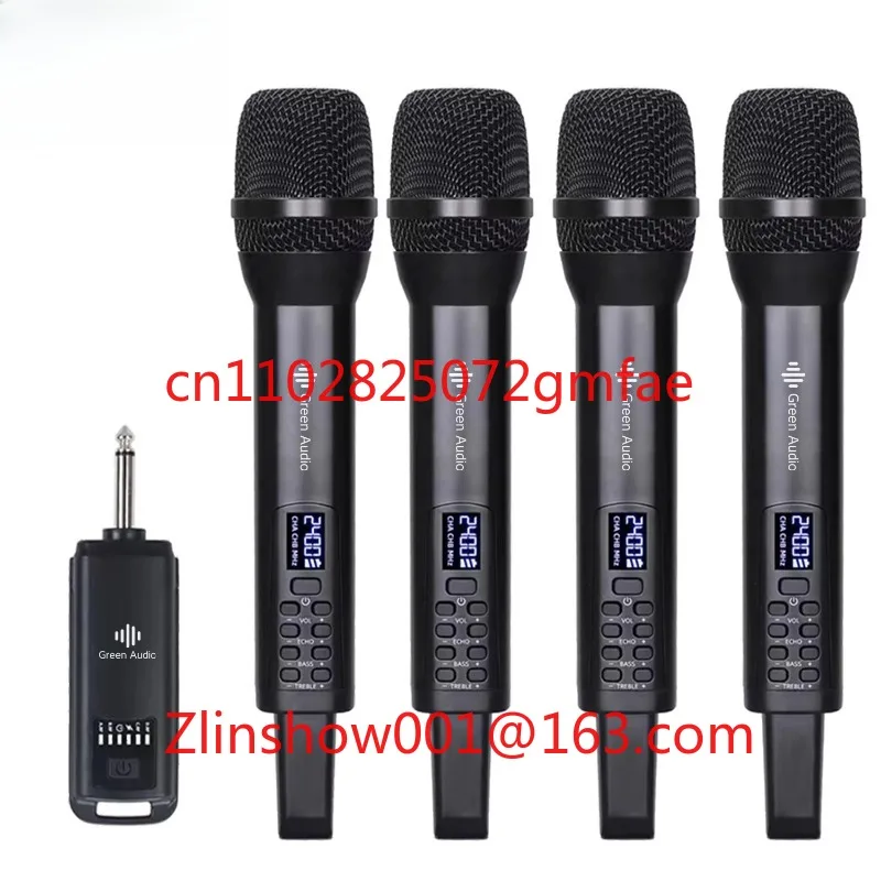 Good Price Professional Recharging Karaoke Singing Reverb Adjusted 4 Channel 2.4G Microphone