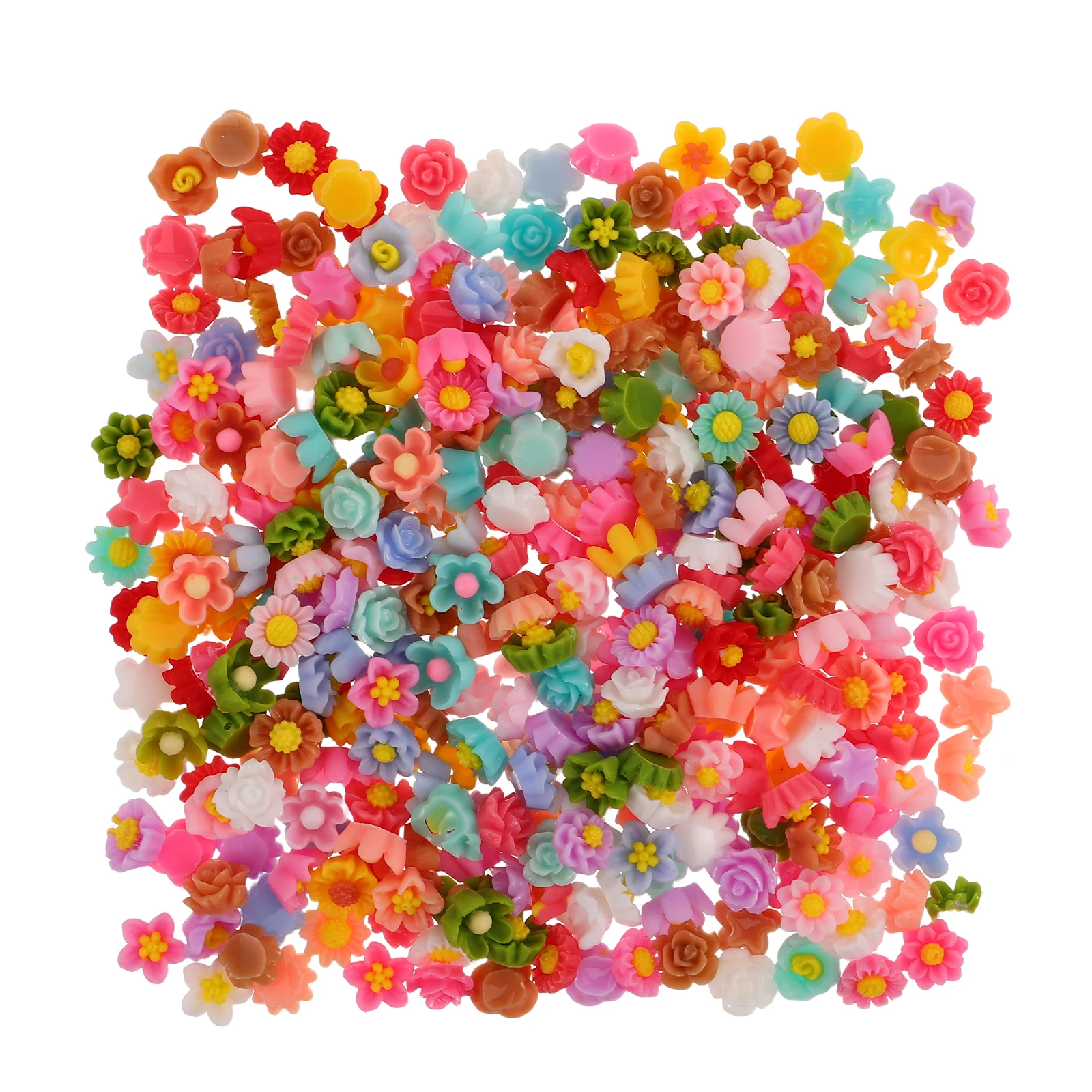 

300pcs Resin Flower Decoration 6mm Mini Craft Flowers for Nail Phone Case DIY Projects Accessories Storage Containers