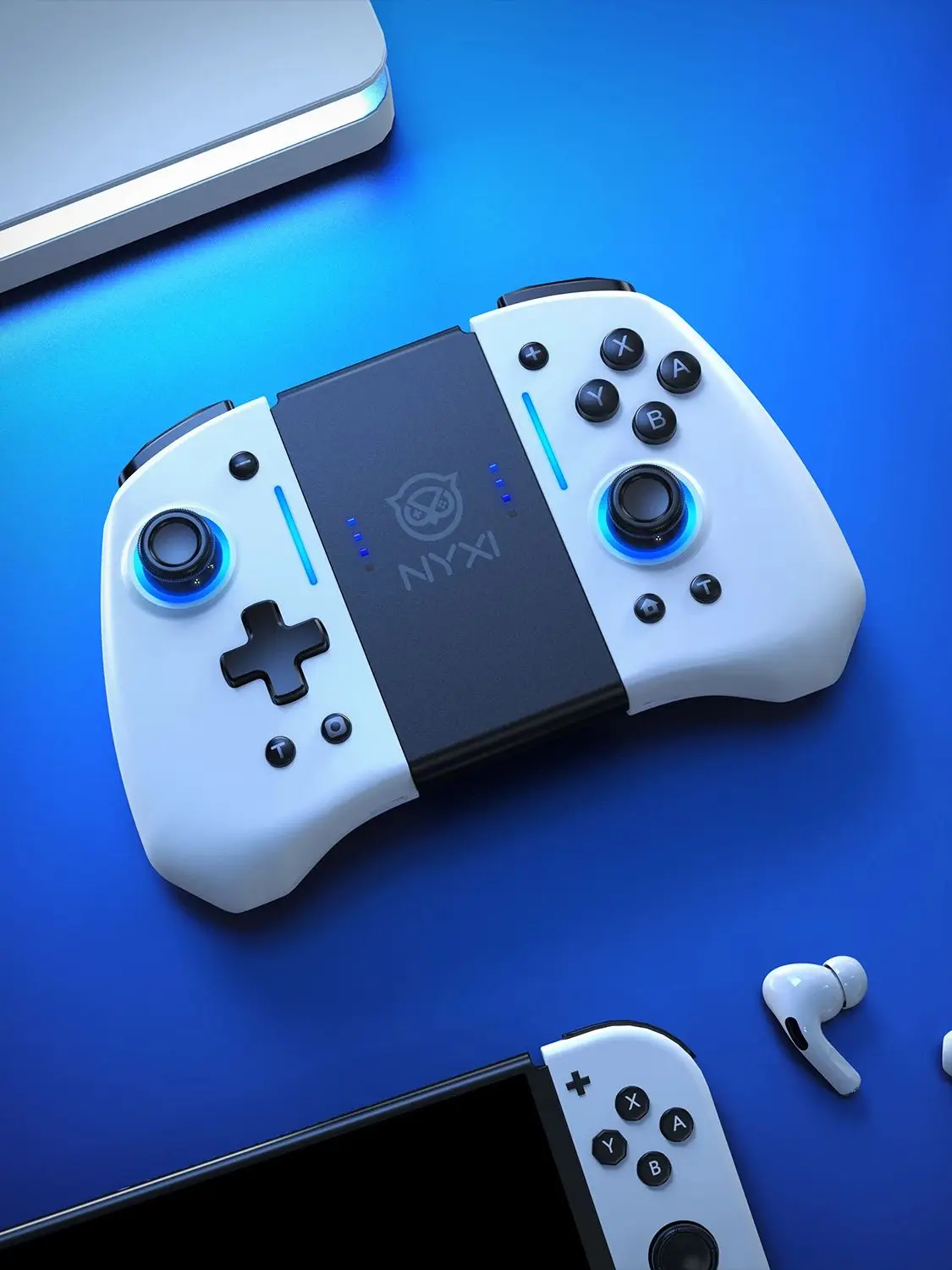 Nyxi Hyperion ไฟดาวตกไร้สายจอยแพดพร้อมไฟ LED 8สีสำหรับสวิทช์/สวิทช์ OLED