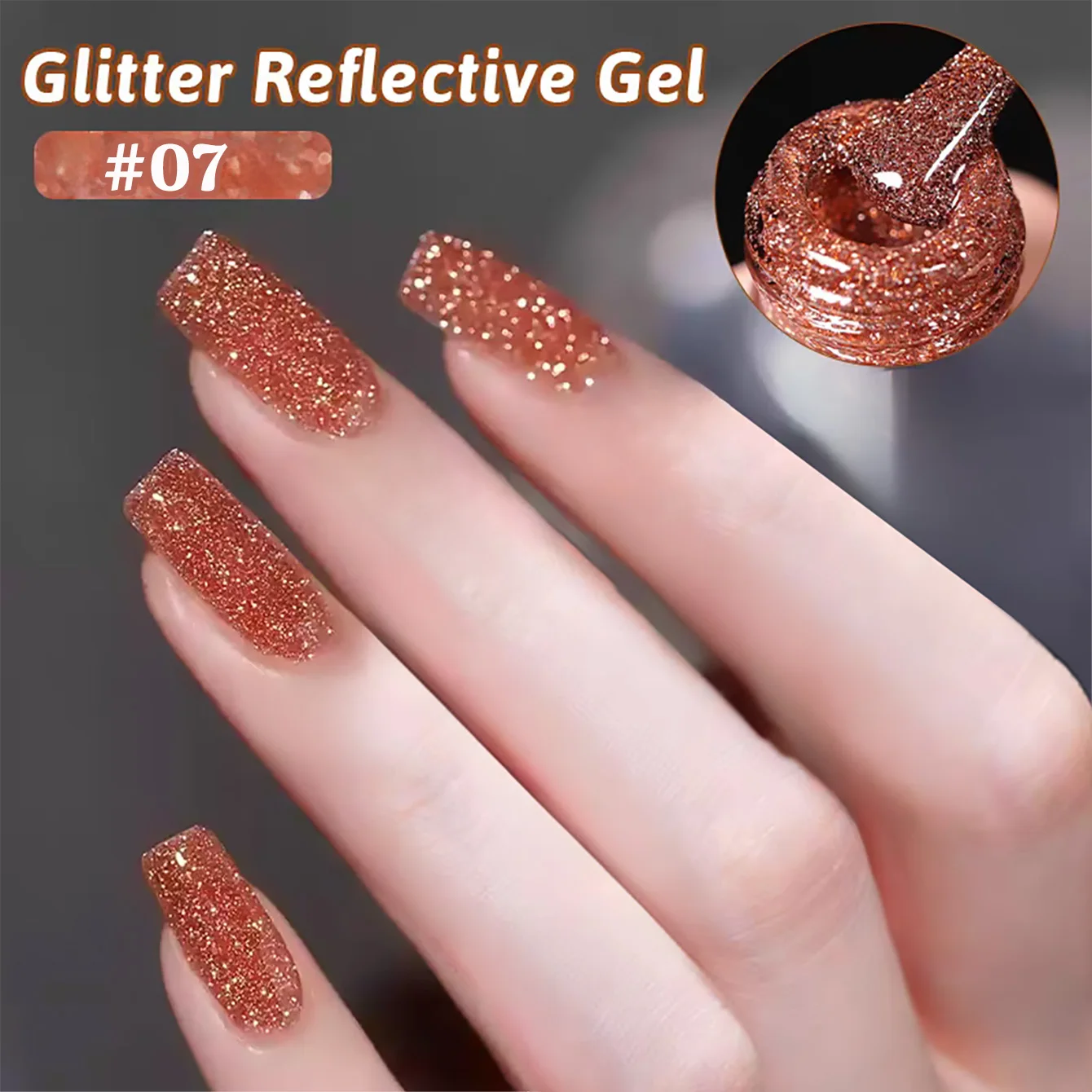 SHAKA 1pcs Blinking Crushed Diamond Gel Nail Polish 2026 New Flash Reflective Disco Crushed Diamond Gel Nail Art Halloween Nails
