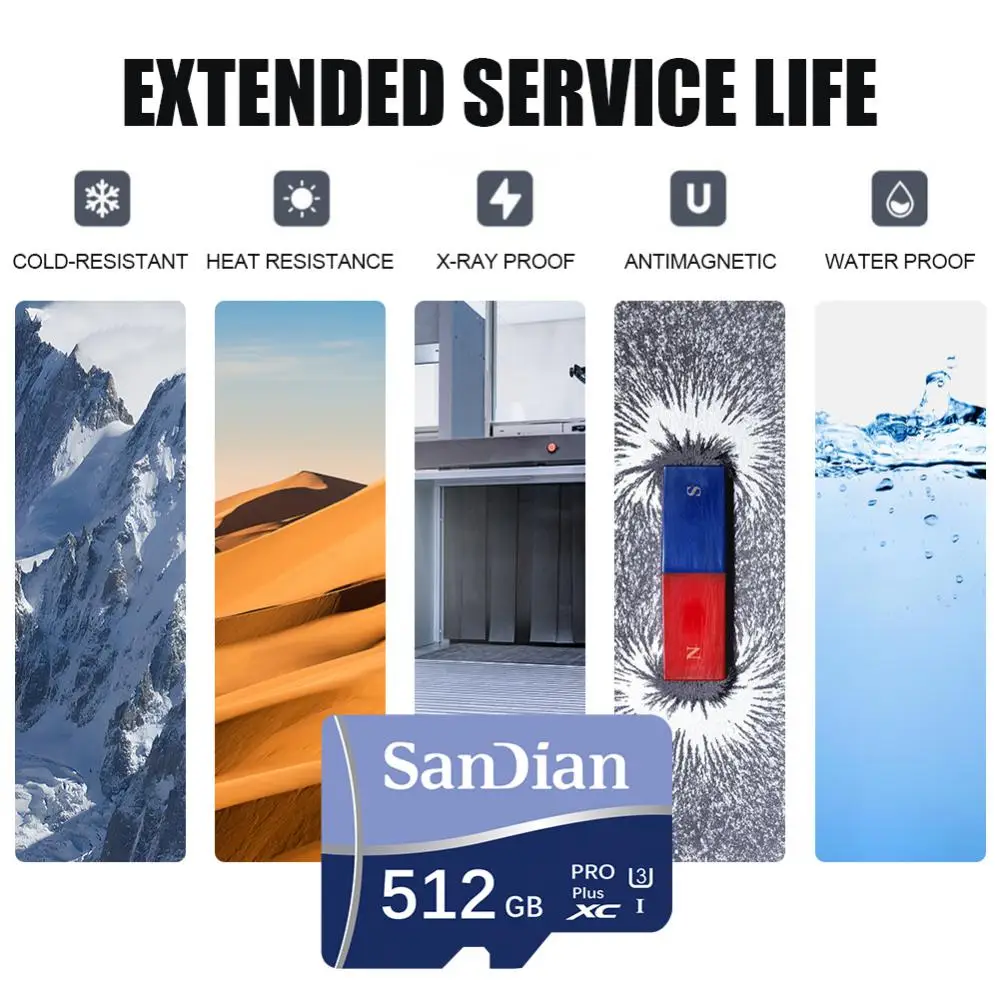 Micro TF SD Card High Speed SD Memory Card 128GB 256GB 32GB 64GB SD Card U3 A2 TF Flash Card for Xiaomi Phone Camera table PC