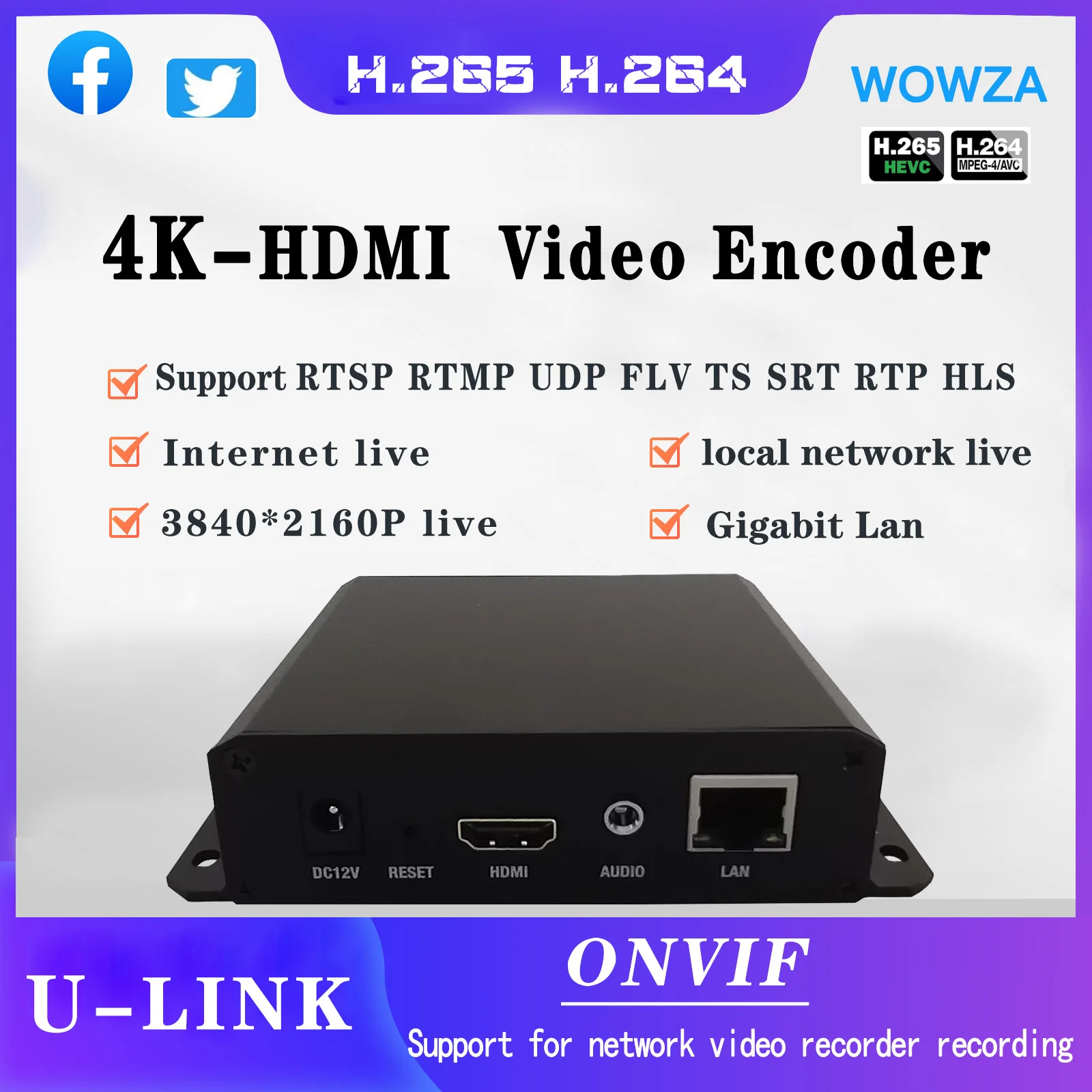 4K HDMI Encoder Decoder 1080P SRT RTMP RTSP Live stream IPTV IPCam