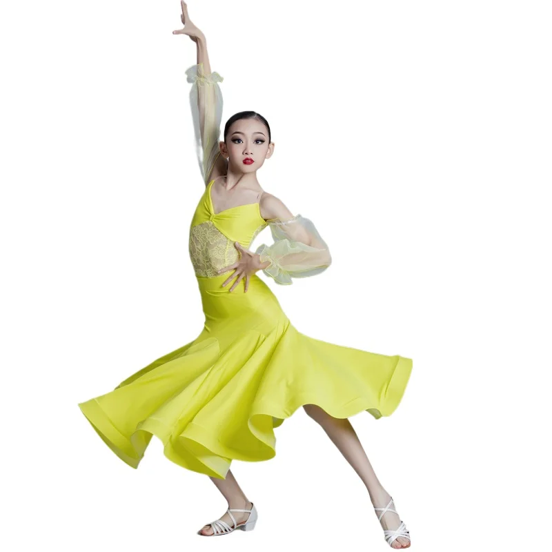 

2024 New Modern Dance Skirt Professional Competition Performance Children Adult Ballroom Dance Dress Dance Costumes