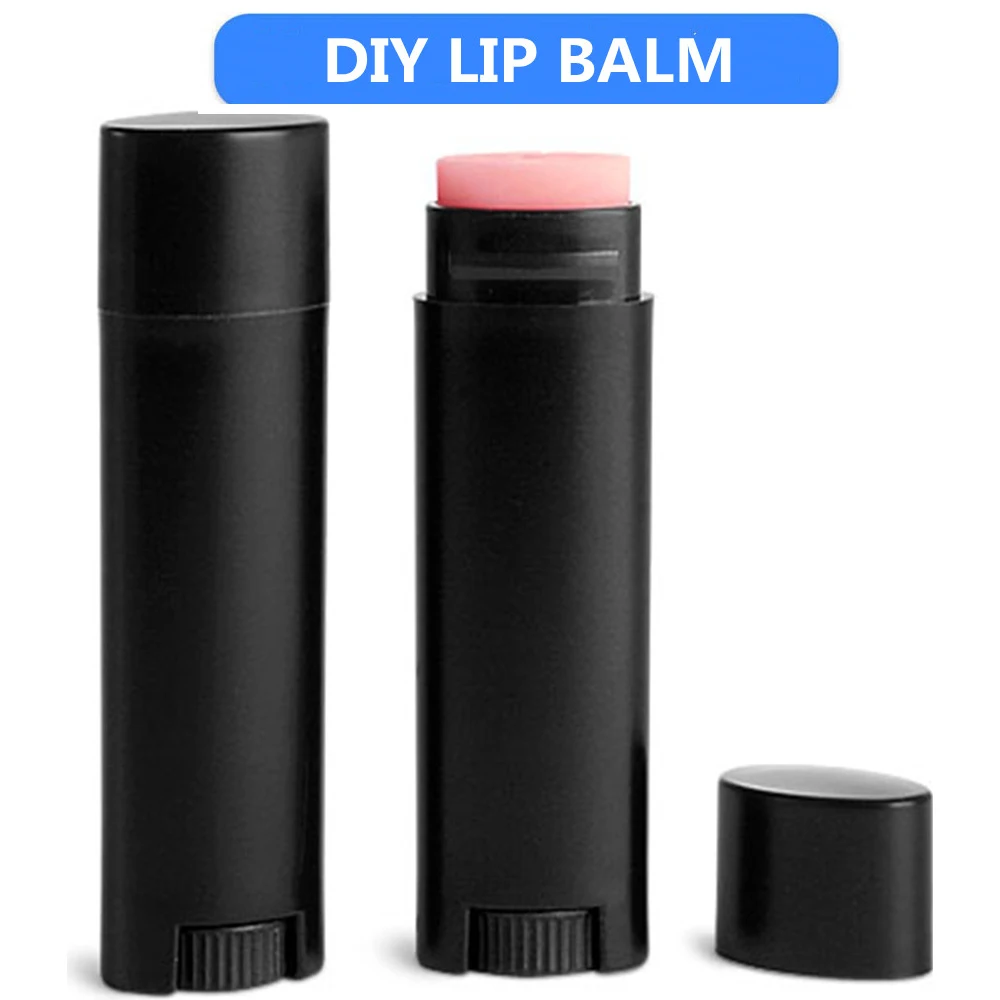 100pcs 5ml Empty oval Lip Gloss Tubes Empty Cosmetic Containers Lipstick Jar Balm Tube Cap Container Portable Travel Makeup Tool