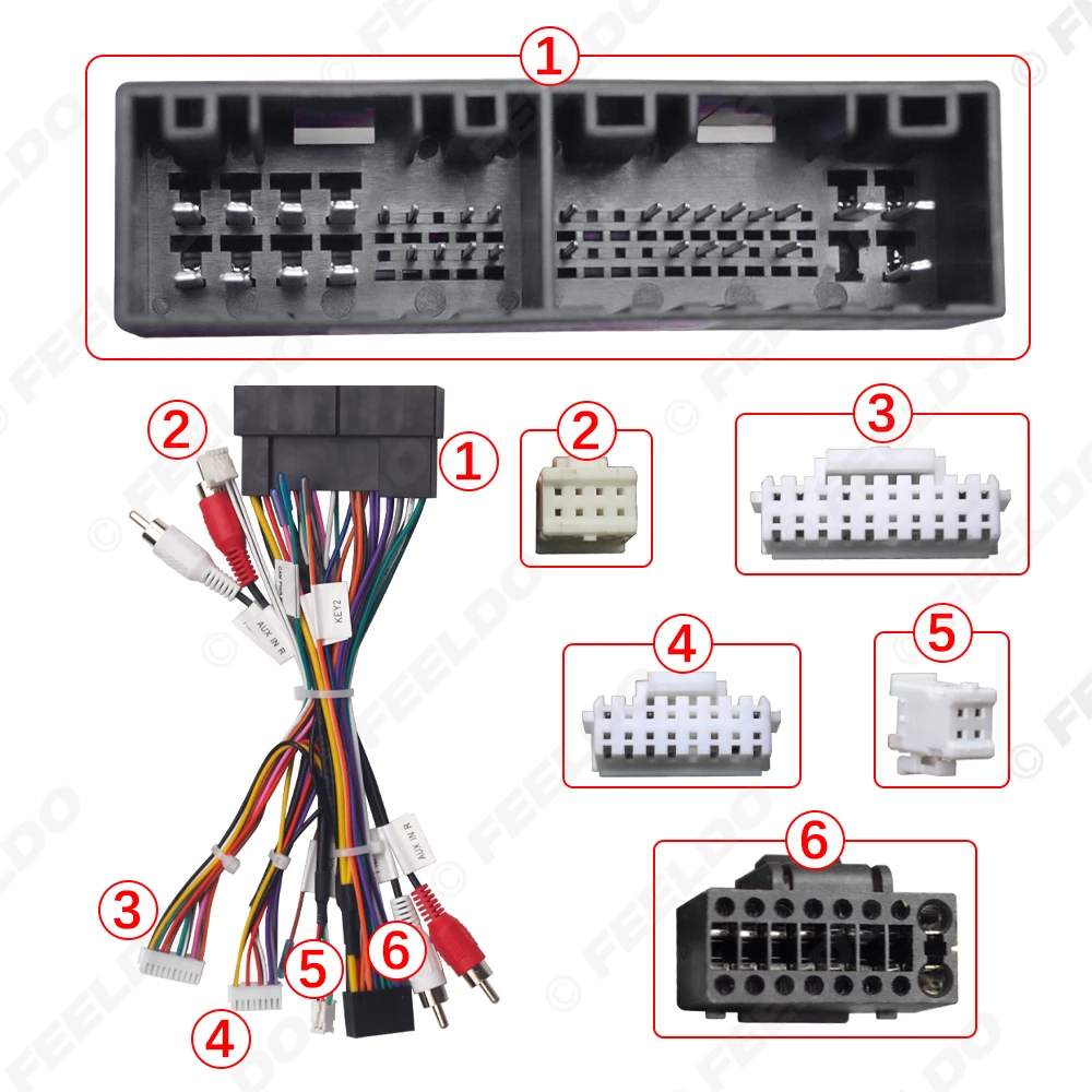 16PIN DVD Player Power Cable Adapter for Hyundai IX35 Sonata 8 SantaFe Kia K3 Wiring Harness - Vehicle Audio Accessory