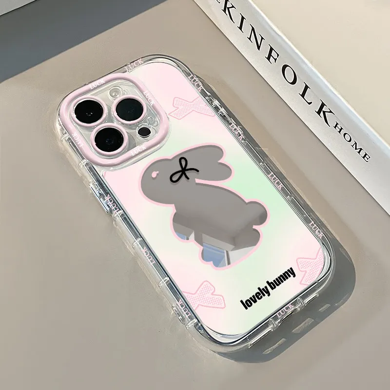 Niedliche Hasenohren Air Cushion Spiegel Handyhülle für iPhone 17 15 14 16 Pro Max 13 12 11 Pro XR XS 7 8 Plus 17Air Süße Mädchenhülle – Detail 7