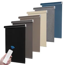 Motorized Roller Blinds for Living Room, Full Shade Screen, UV Protection, Privacy, Wi-Fi, Tuya, Electric Control, for USA.