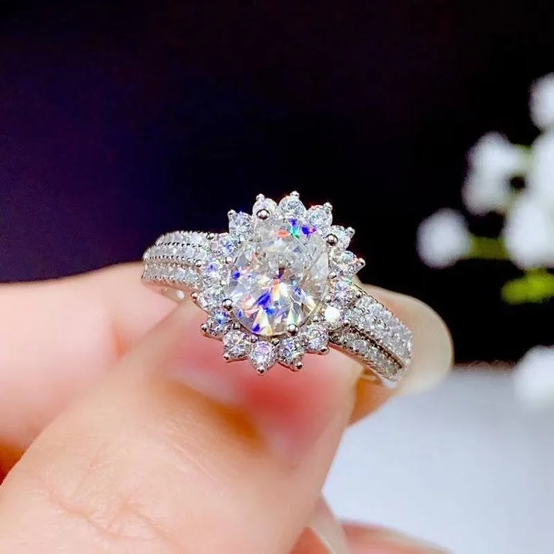 

Moissanite Rings Ladies Jewelry Engagement Rings Wedding 925 Silver Rings Birthday Gifts Love Free Shipping