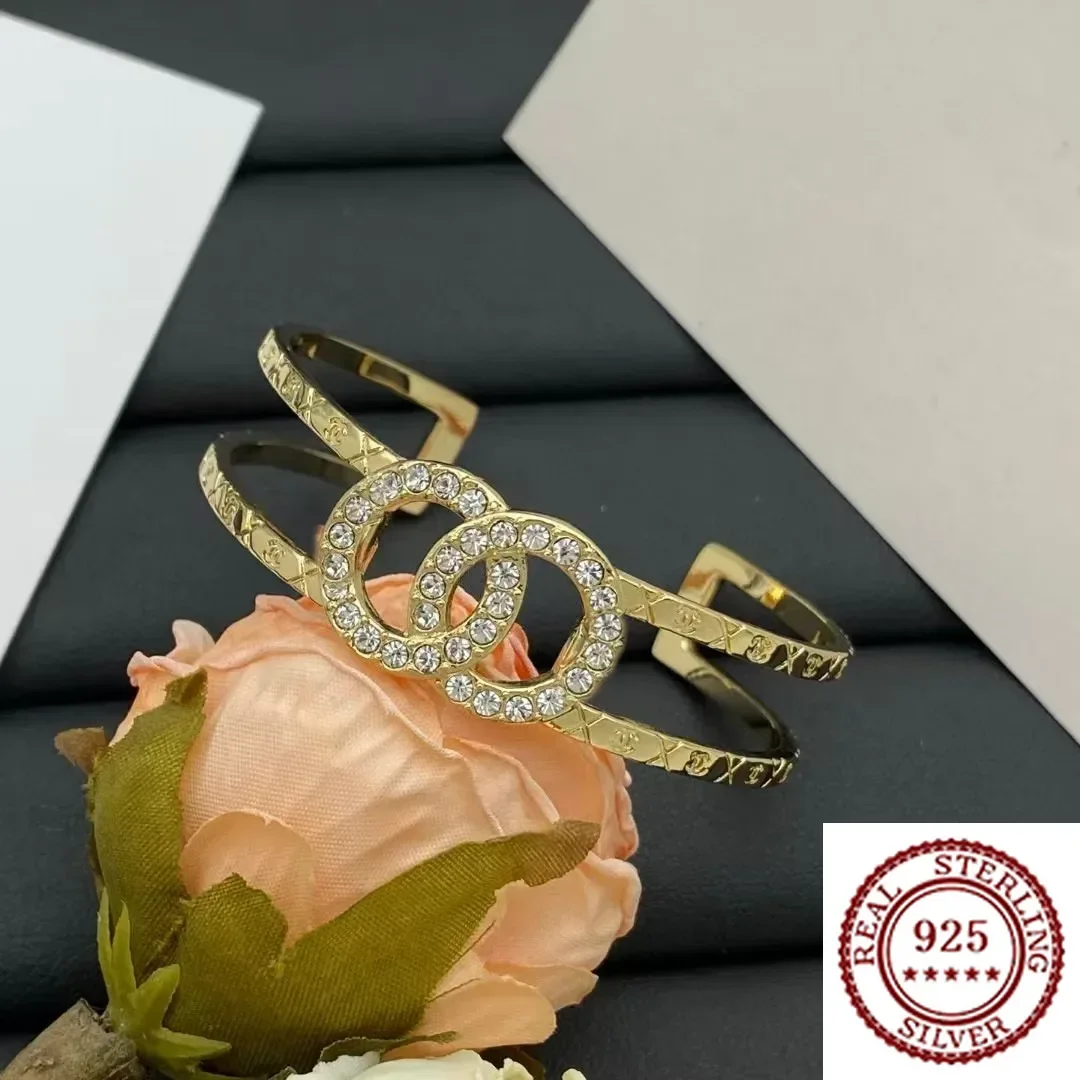 

2025 New Trendy DIY Pure Silver Classic Women's Doubles C Fashion Versatile Bracelet With High Quality And Light Luxury Charm