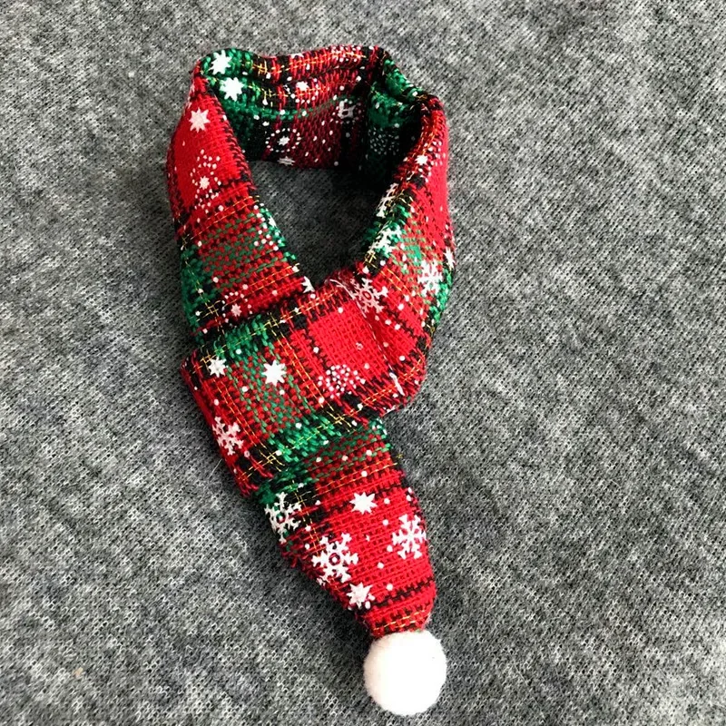 Christmas Pet Bow Bib Collar Scarf Plaid Bow Lace Saliva Towel with Bell Pendant for Dog Cat Collar Necklace Grooming Accessory