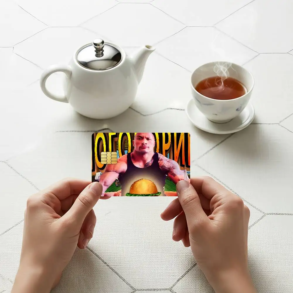 Funny Johnson Pancake Credit Skin Cover Card Stickers 4PCS Film Bus Pass Front Decoration Bank Debit Waterproof