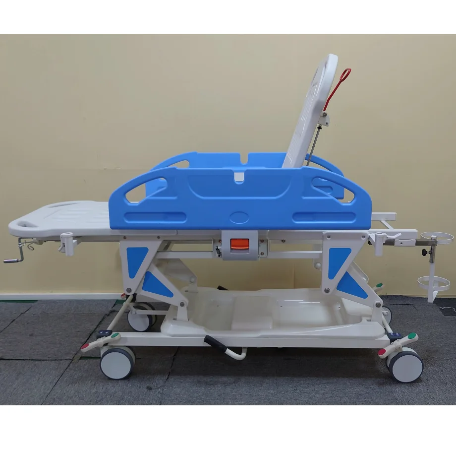 Transport Emergency Ambulance Stretcher Bed Hydraulic Folding Stretcher Trolley for Patient