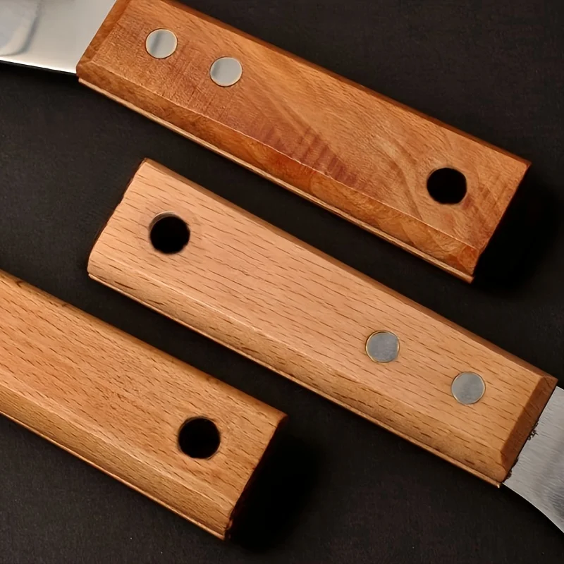 Paint Scraper Tool, Stainless Steel Hard Putty Scraper with Wooden Handle, Used for Removing Dry Wall Paint and Filling Joints