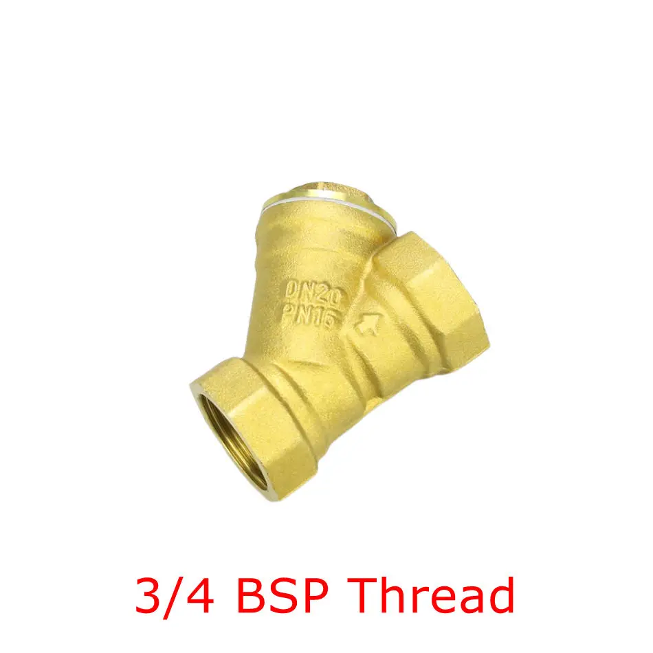 Saringan Y 1/2 - 2 inci BSP Female to Female Thread Brass Filter PN16 Katup Berulir Fitting Pipa Air