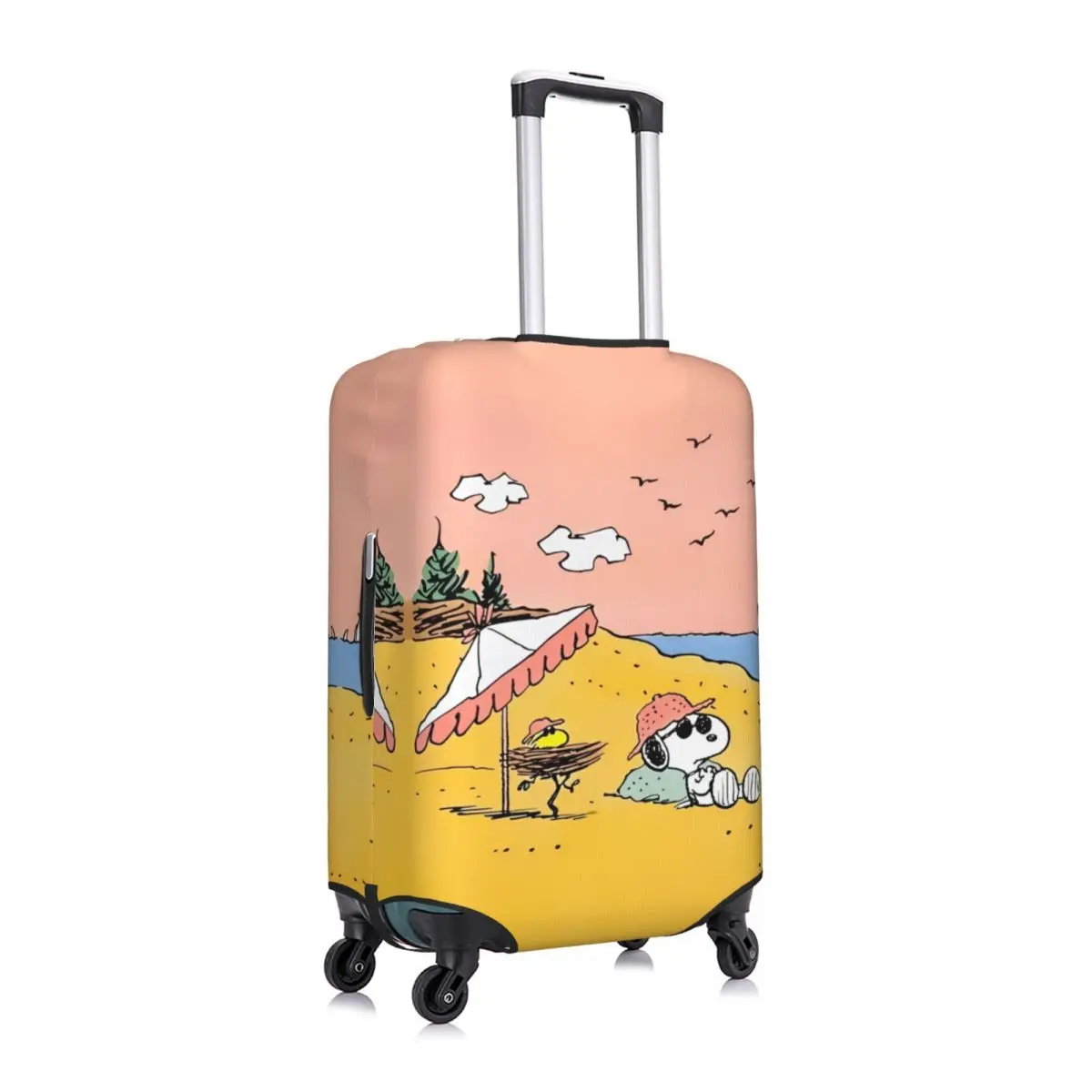 MINISO SNOOPY Cartoon Anime Suitcase Cover Holiday Travel Elastic Luggage Supplies Protection