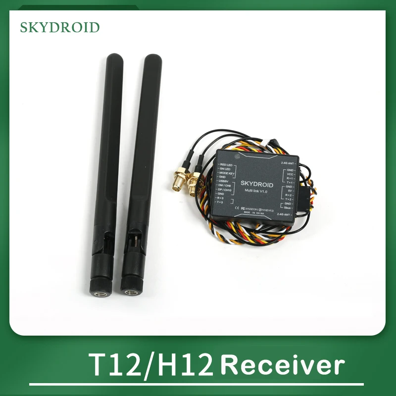 Original Skydroid R12 Receiver for H12 T12 Remote Controller SBUS PPM PWM Telemetry Port UAV