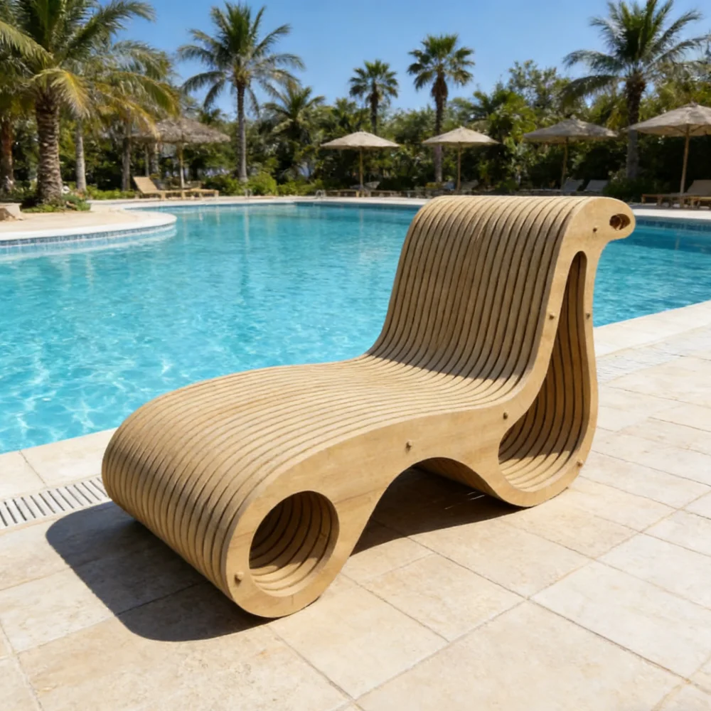 Z Solid Wood Sun Lounge Chair Eco-Friendly High Quality Lounge Furniture For Pool Courtyard Garden HomeZ
