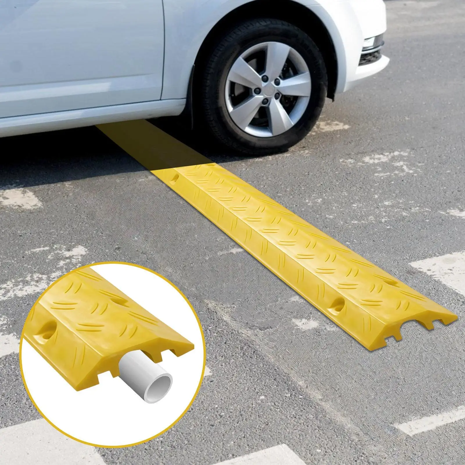 Sealing Strip Rubber Edging Cable Protector Power Lines Extension Cover Anti trampling Driveway Hose Protective Cover For Road