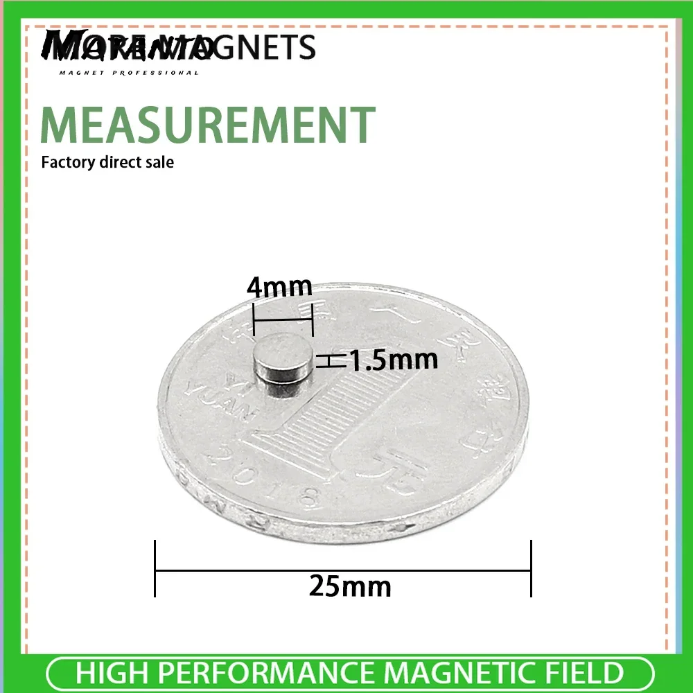 100/200/500 szt. 4x1.5mm cienki neodymowy silny magnes trwały mały okrągły magnes silny okrągły magnes magnetyczny