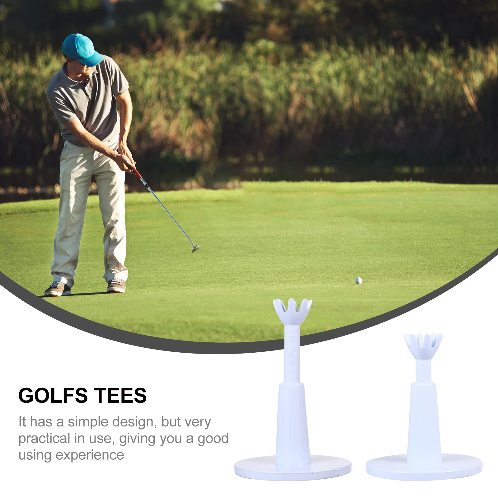 

2pcs Golf Ball Tees Durable Rubber Simple Design Practical Use Lightweight Portable Golfs Accessories Perfect Gift Golfer Golfs
