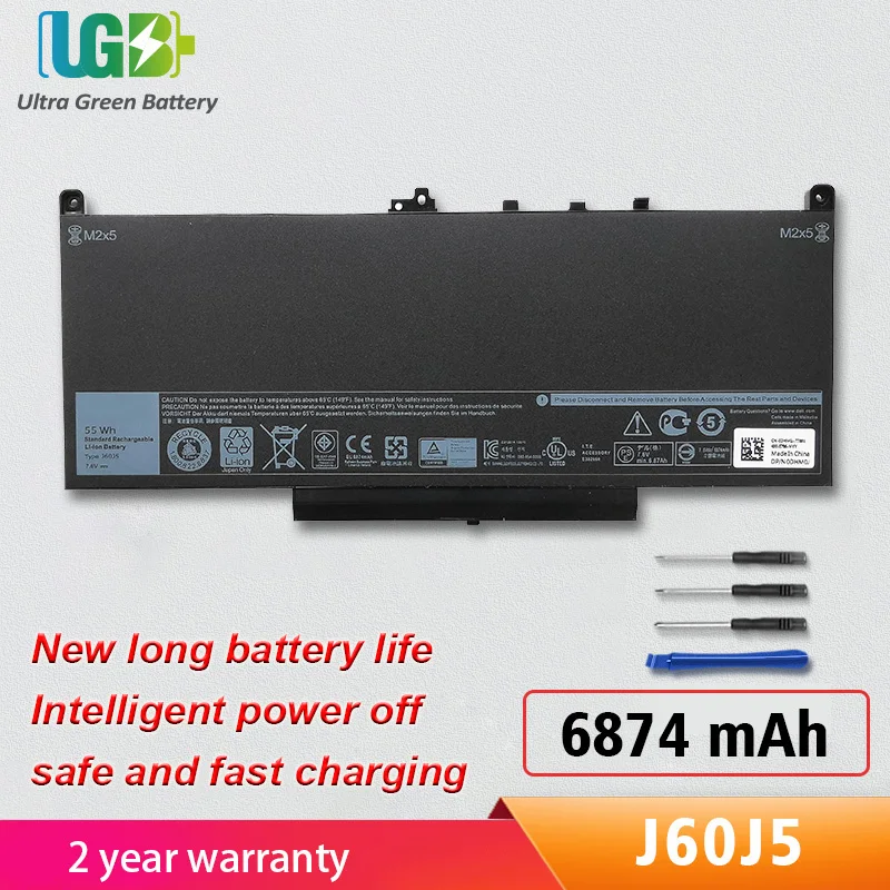 UGB New J60J5 Battery For Dell Latitude E7270 E7470 7270 451-BBSY 451-BBSX 451-BBSU WYWJ2 J60J5 R1V85 MC34Y 242WD