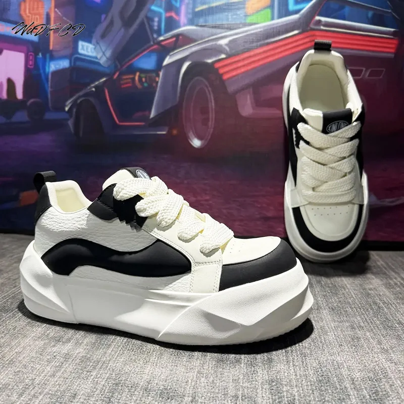 

Кроссовки, повседневные мужские оригинальные дизайнерские туфли для белых досок, модные кожаные дышащие спортивные туфли на плоской платформе с увеличенной высотой