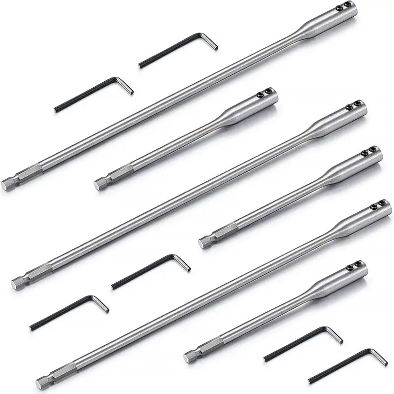 *ABKM Drill Bit Extension 6, 12 Inch Drill Bit Set Wood Spade Bit Set with Wrench Key for Wood Construction Accessories (12)