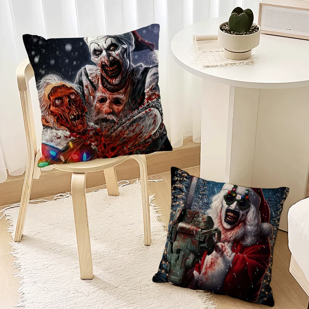 Horrible New Movie Pillow Case For Sofa Bedroom Living Room Office T-Terrifier 3 Bedside Table Backrest Cushion Printing Square