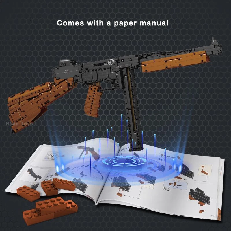 SWAT Military Army Weapon Simulation Gun Building Blocks Thompson Submachinegun Battle Rifle Model Technical Bricks Kid Game Toy