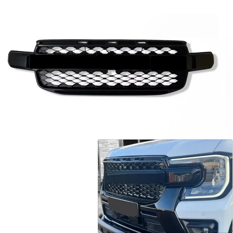 

ABS Plastic Glossy Black Front Grille for Ranger Wildtrak XLT 2022 2023 2024 4X4 Accessories for Pickup Exterior