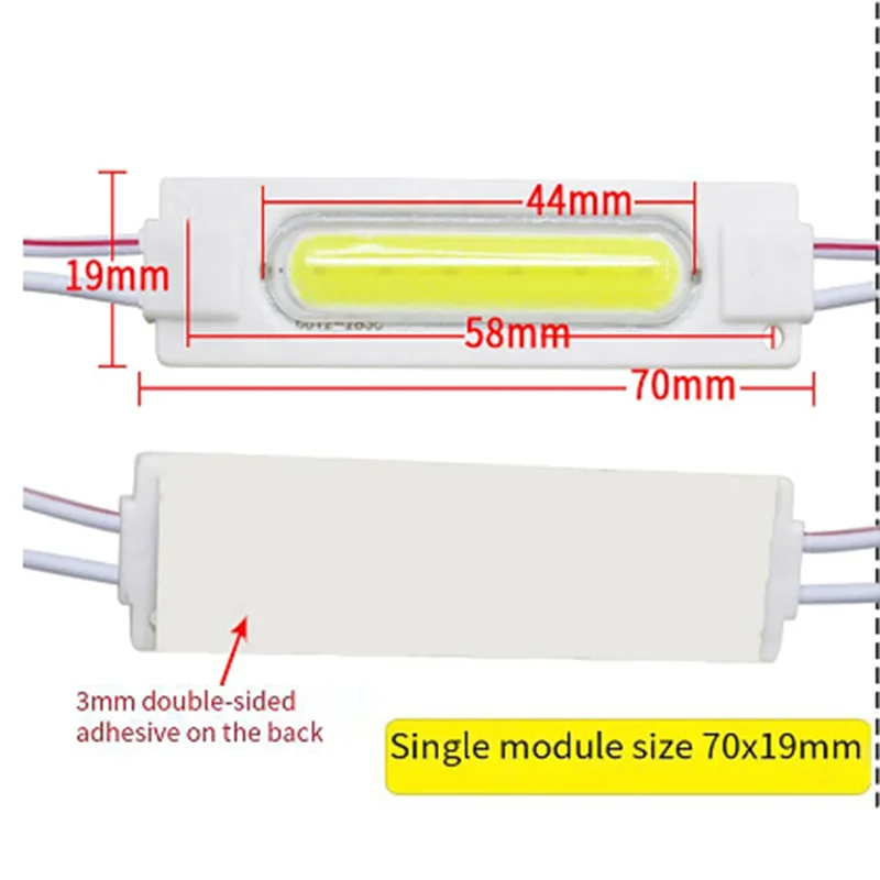 20/100PCS Wholesale Waterproof IP65 24V Multicolour Led Module COB Light Backlight Shop Banner Christmas Decorations Warm White