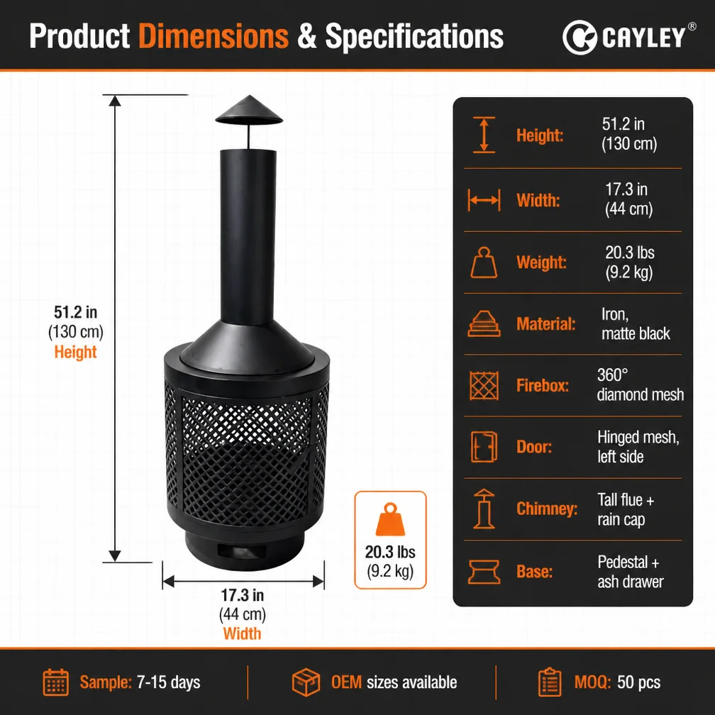 Premium CAYLEY Outdoor Wood Burning Stove for Backyard Camping Beach HeatingSafe Mesh Fire Pit for Garden Patio Family Gathering