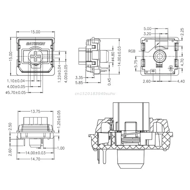 10 Chiếc KS-27 Gateron Công Tắc Xanh Đỏ Nâu Công Tắc Siêu Nét Cho Tùy Chỉnh Cơ Trao Đổi Nóng