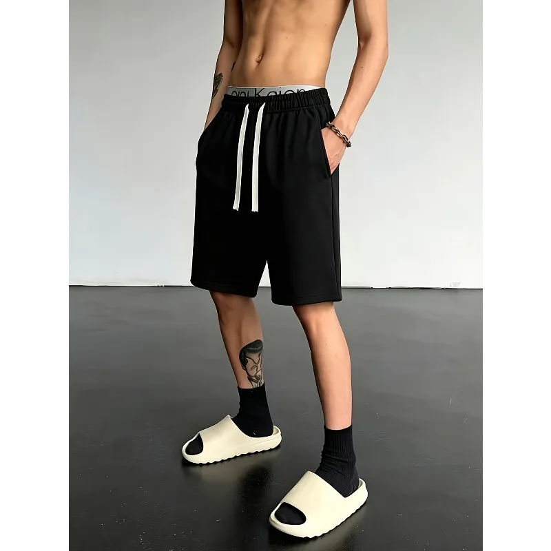 

American Summer Style New Fashion Trend Men's Casual Sports Five Quarter Pants, Men's Neutral Loose Street Style Sports Shorts