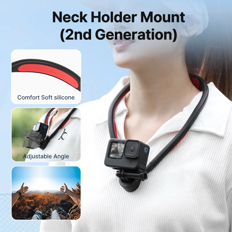 Ulanzi Go-Quick II Magnetic Silicone Neck Holder Mount For GoPro Hero 13 12 11 10 9 8 Insta360 DJI Osmo Action Camera Accessorie