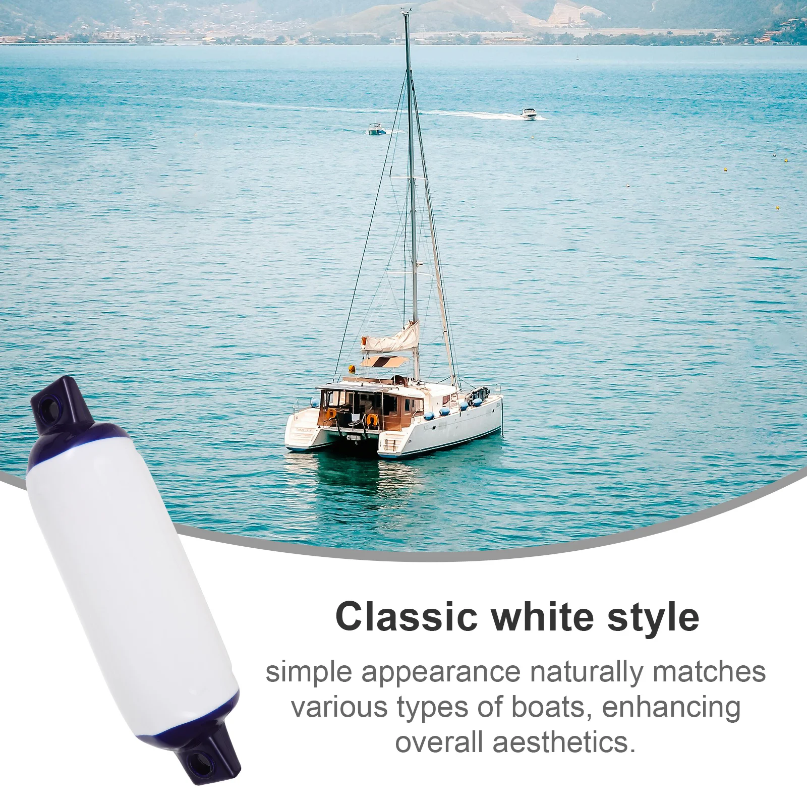 อุปกรณ์กันกระแทกเรือยอชท์แบบเป่าลม ทำจากพีวีซีสีขาว สำหรับป้องกันตัวเรือ อุปกรณ์เสริมทางทะเล