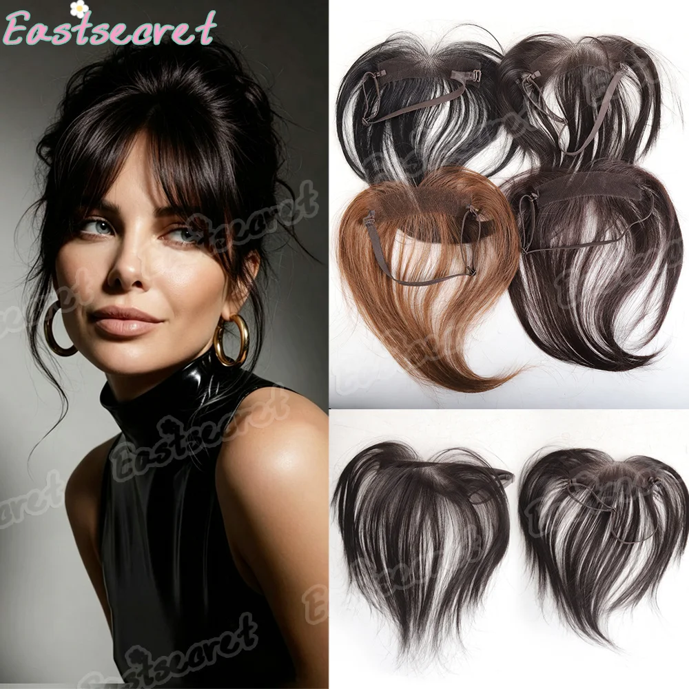 Adjustable Elastic Strap Synthetic Black brown Clip in Bangs Synthetic Hair Bangs Hair Pieces Suitable for women to wear wigs