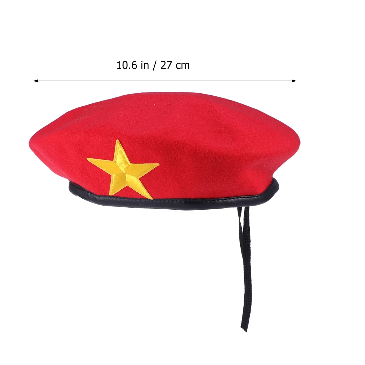 

Yellow Star Stage Show Woolen Beret Adjustable Cord Simple Elegant Ergonomic Design Metal Retro Fashionable