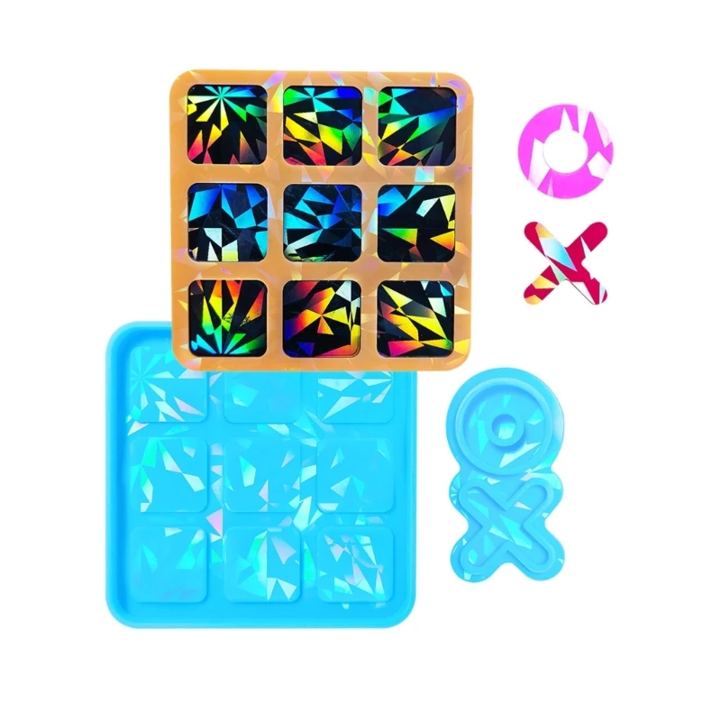 Unique Board Game Silicone Mold Family Gathering Game Resin Mold XO Board Game Resin Mould Home Use K3KF