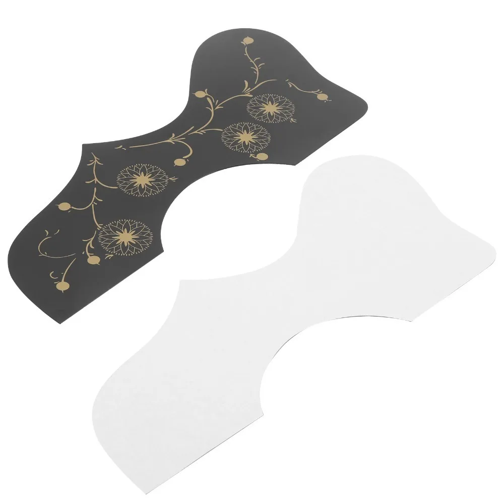 2PCS Premium PVC Acoustic Guitar Guard Black/White Self Adhesive Guitar Scratch Plate Pickguard For Acoustic Guitar