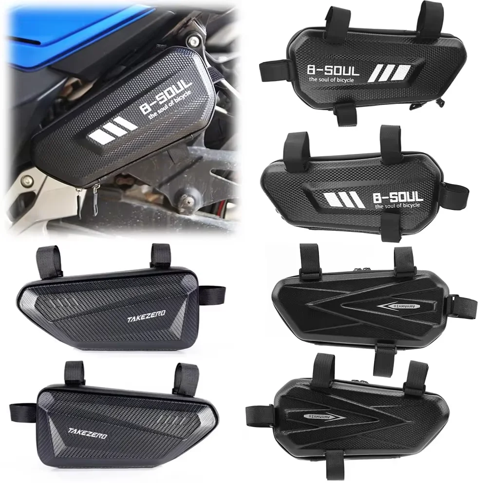 Motorcycle Side Bags Waterproof EVA Hard Shell Mountain Bike Hanging Bag Triangle Pouch Bag Motorcycle Saddle Bag
