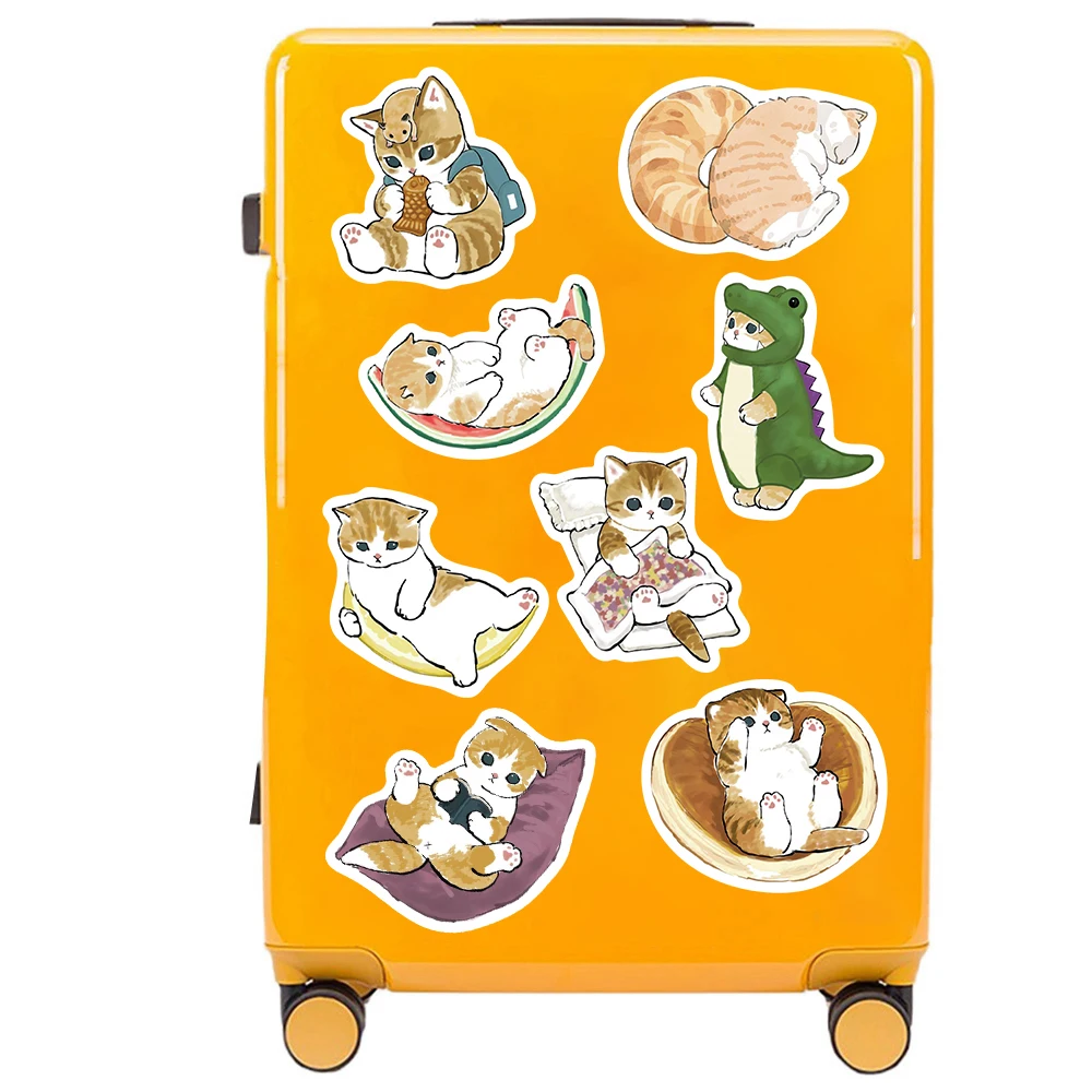 64 قطعة من ملصقات القط الأصفر الكرتونية اللطيفة للأمتعة المكتبية للهاتف والقهوة والدراجات النارية والقرطاسية والشارات الأكثر مبيعًا في أمازون ﻿