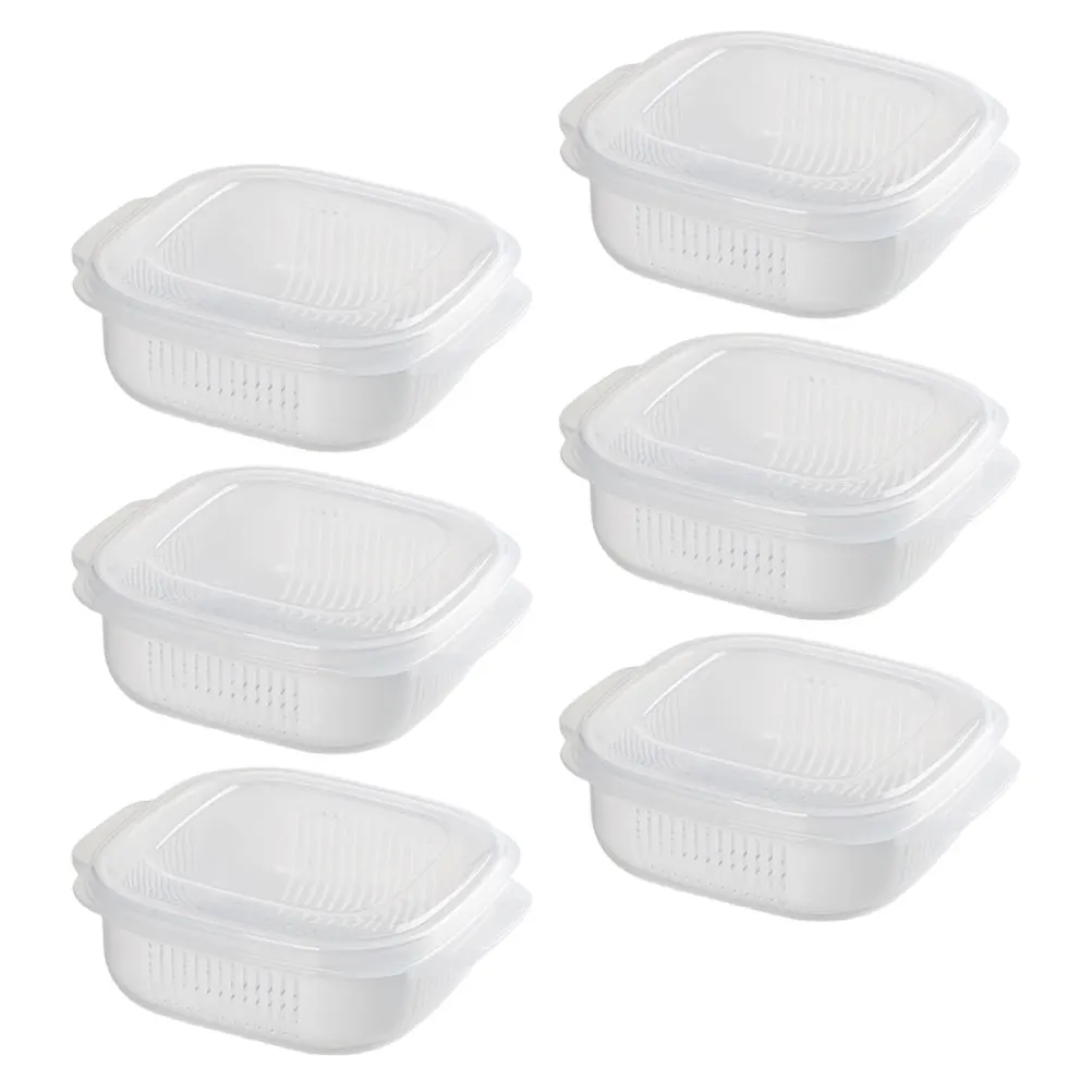 

6pcs Resistant Fridge Box Food Container Containers PP Material Airtight Food Grade Fridge ganizer Storage Container