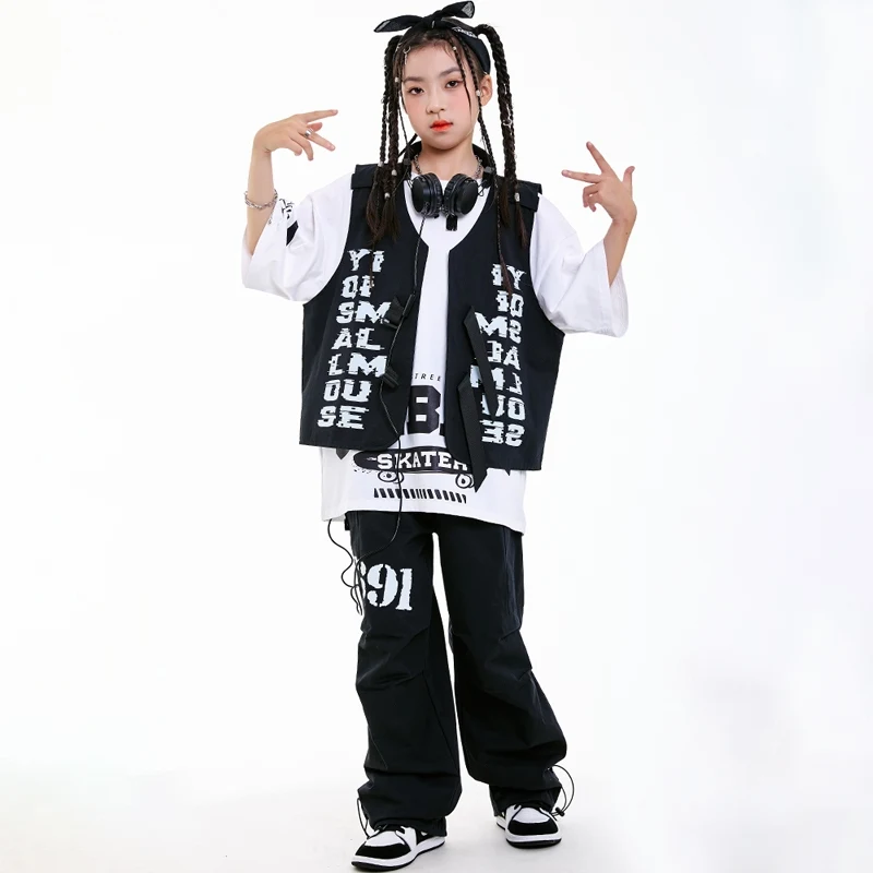 2025 mode Hip Hop Dance Kostüme Für Kinder Kpop Dance Weste Mädchen Jungen Team Jazz Dance Performance Bühne Kleidung Tragen DN20464