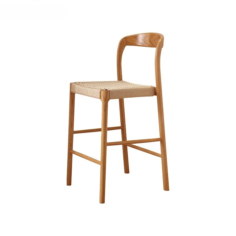 

Nordic solid wood home island chair ash wood bar chair bar chair wabi sandy wind