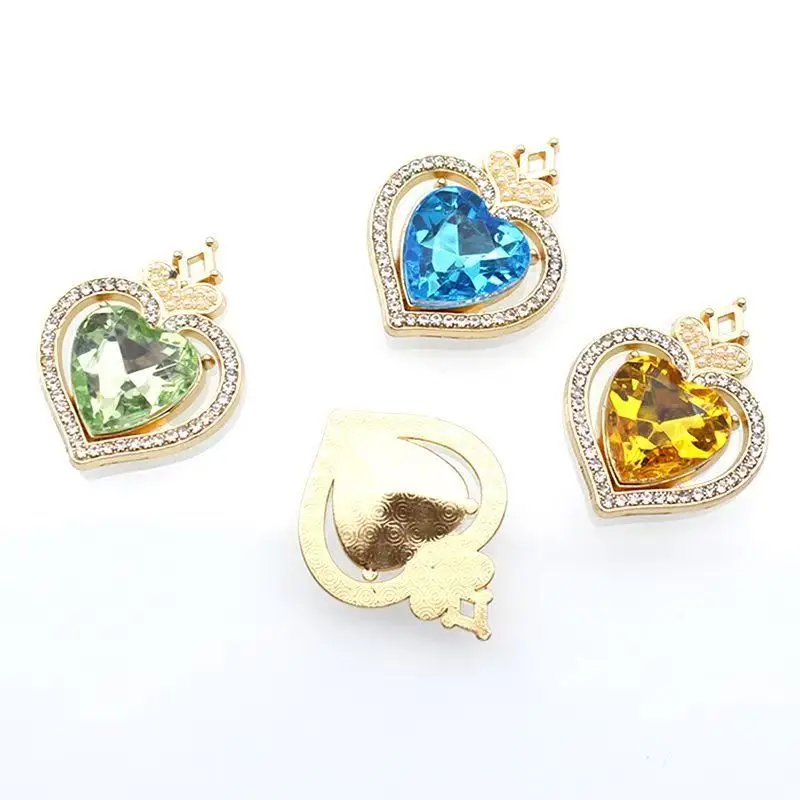 Cross Border New 10-piece Mini Heart-shaped Alloy Acrylic Pendant DIY Accessories Clothing Hair Accessories