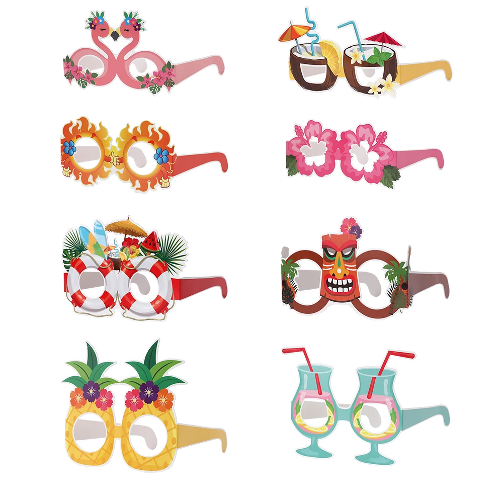 

Hawaii Party Decoration Tropical Pineapple Coconut Flamingo Paper Glasses Photo Props Summer Pool Beach Party Supplies Kid Favor